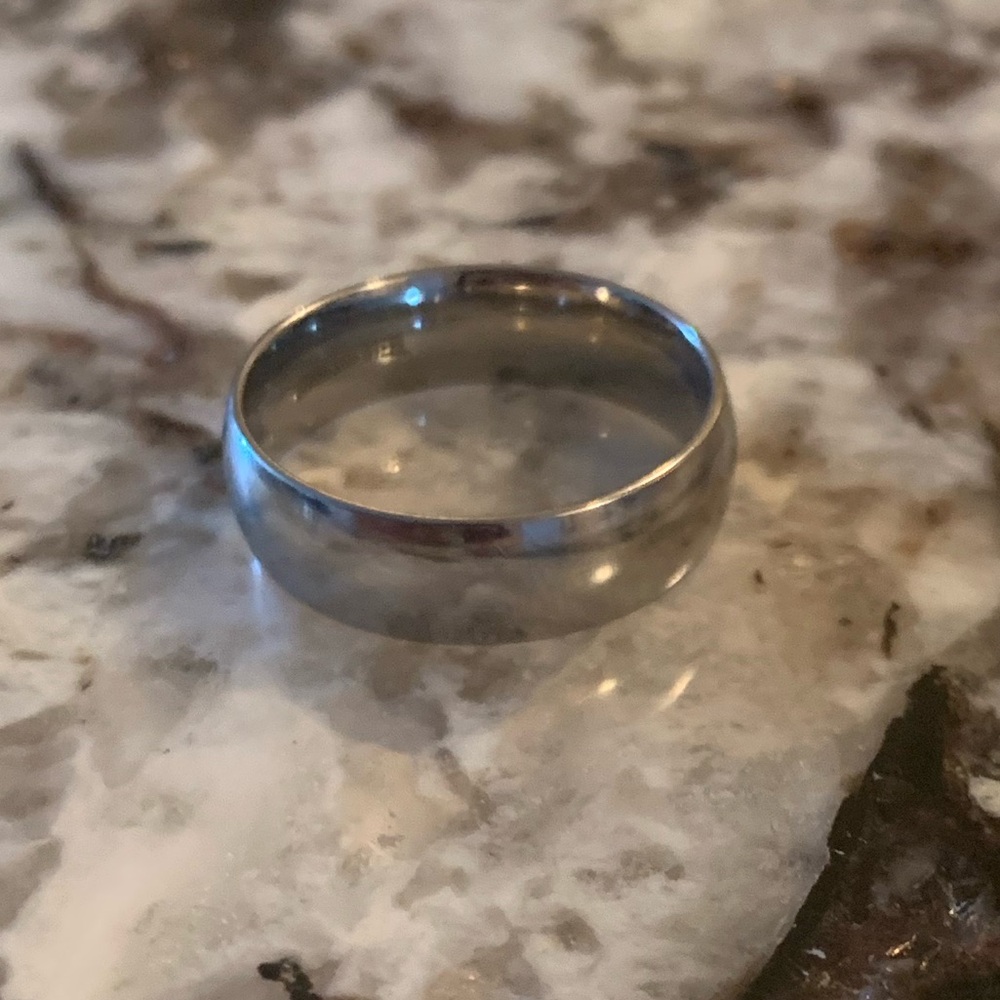 Stainless Steel Band Ring, Approx. Size 8